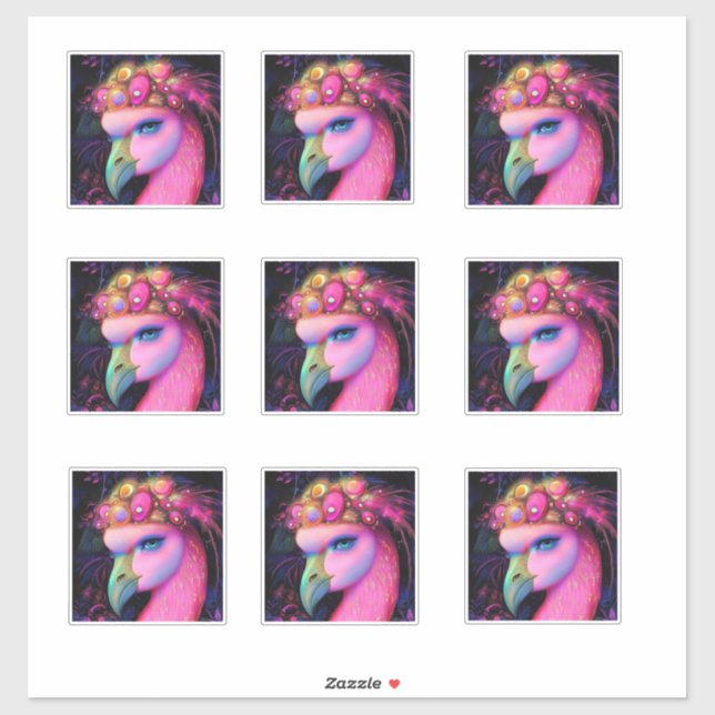 Adesivo Cosmic Flamingo Queen (Folha)