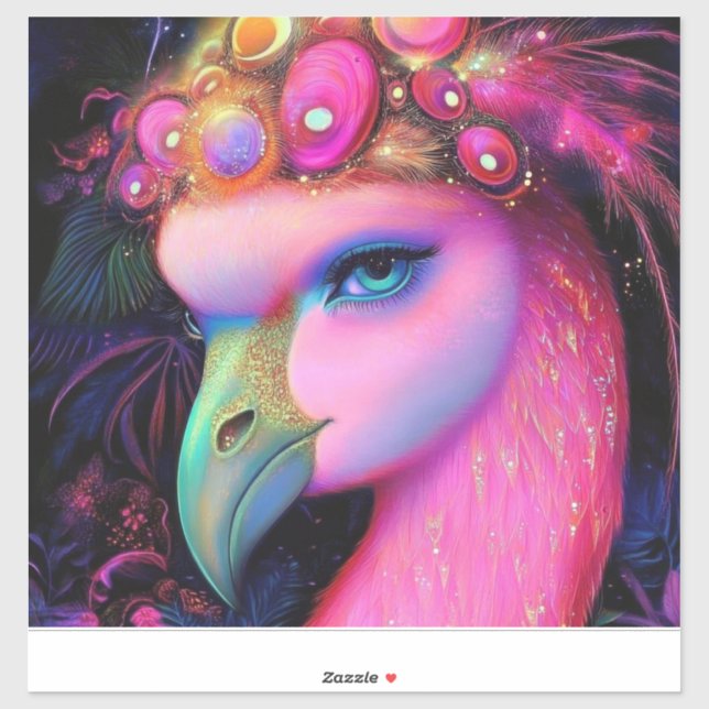 Adesivo Cosmic Flamingo Queen (Folha)