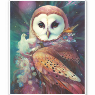 Adesivo Cosmic Owl Fantasy Art