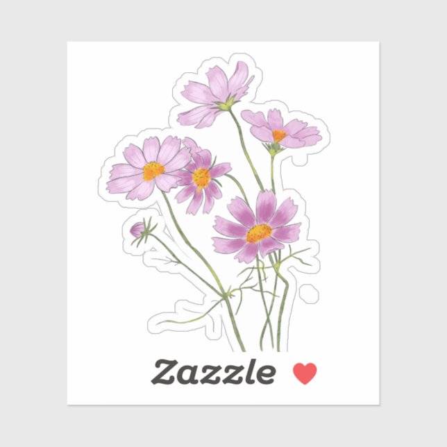 Adesivo Cosmos Elegantes Pintados à mão (Folha)