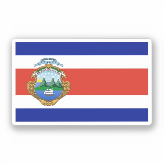 Adesivo Costa Rica (casaco de armas/bandeira) (Frente)