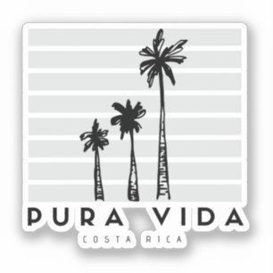 Adesivo Costa Rica Pura Vida Palm Tree Souvenir