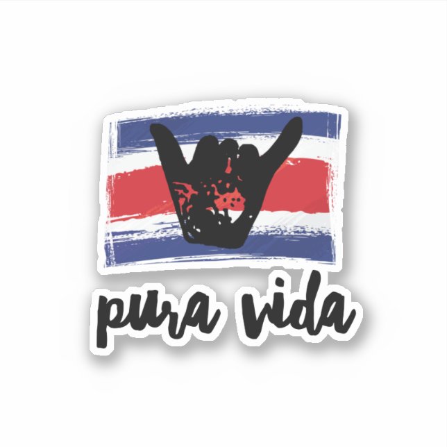 Adesivo Costa Rica Shaka Map Souvenir (Frente)
