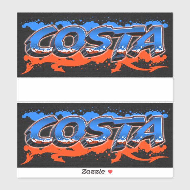 Adesivo Costa Vorname Name Graffiti Aufkleber Sticker (Folha)