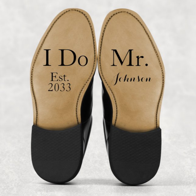 Adesivo Costume Moderno Sr. I Do Groom Calçado Decal (Modern Custom Mr I Do Groom Wedding Shoes Decal
)