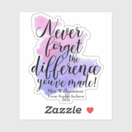 Adesivo Cota de Aquarela do Dia de Apreciação do Professor