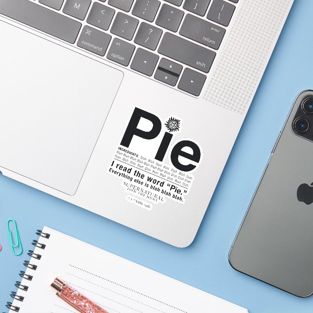 Adesivo Cota "Pie" sobrenatural (Notebook com iPhone)