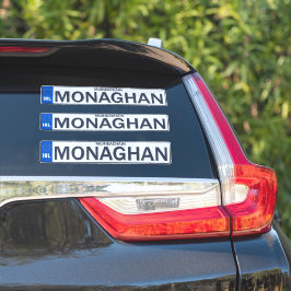 Adesivo County Monaghan Irish Reg Plate Decal Stickers x 3
