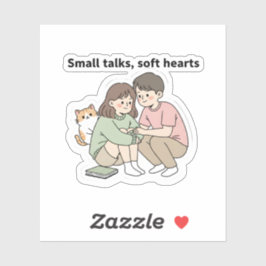 Adesivo Couple with Pet – Small Talks Soft Hearts Design, 