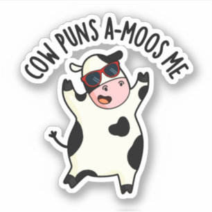 Adesivo Cow Puns Amoos Me Engraçado Cow Pun