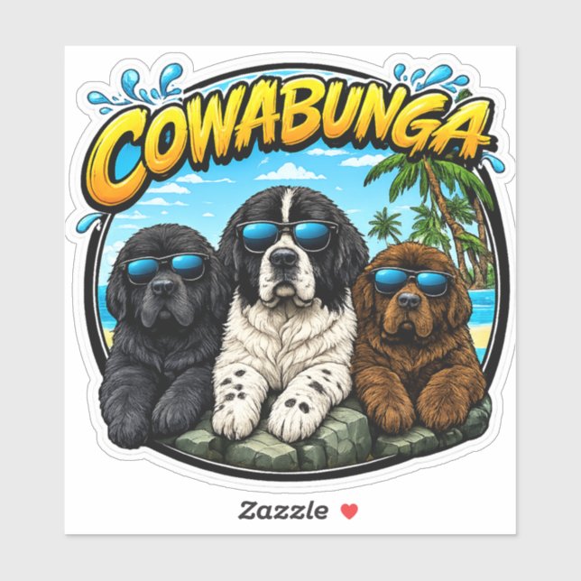 Adesivo Cowabunga Newfies  (Folha)