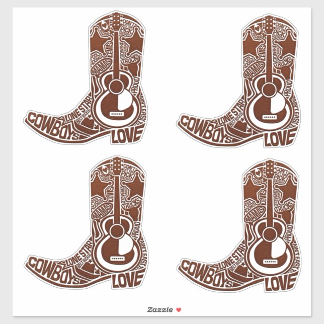 Adesivo Cowboy Boots Stickers (Folha)