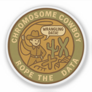 Adesivo Cowboy cromossomo cortando os dados como um profis