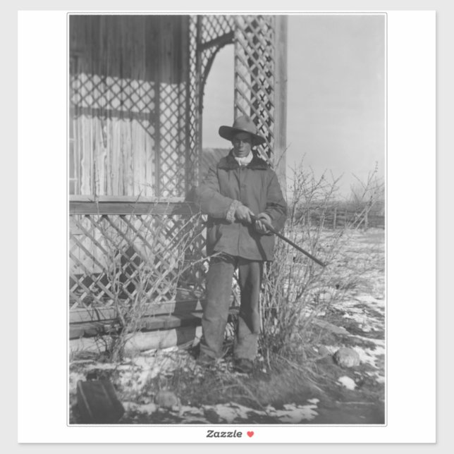 Adesivo Cowboy Rancher ou canadense fora da lei do Velho O (Folha)