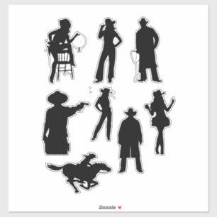 Adesivo cowboy silhouettes country