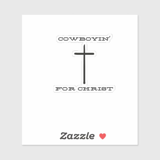 Adesivo Cowboyin' para Cristo (Folha)