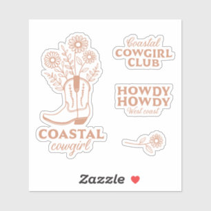 Adesivo Cowgirl costeira estética marrom da costa oeste ci