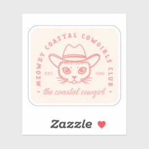 Adesivo Cowgirl costeira, gata-rosa-pia-rosa-pia, estética