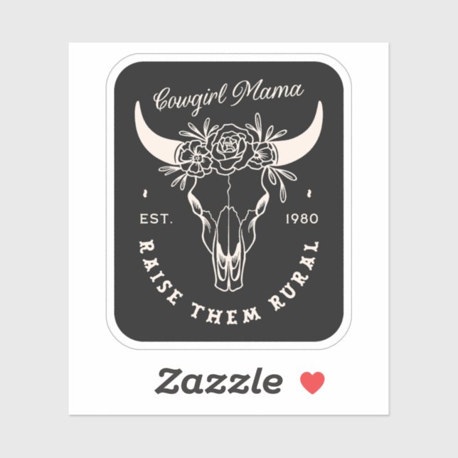 Adesivo Cowgirl country mãe negra do oeste da estética gót (Folha)