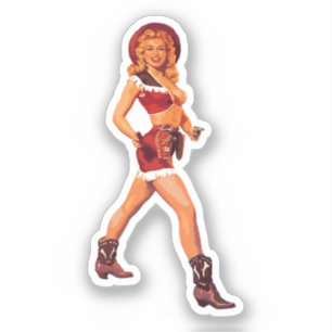 Adesivo Cowgirl Pin-Up