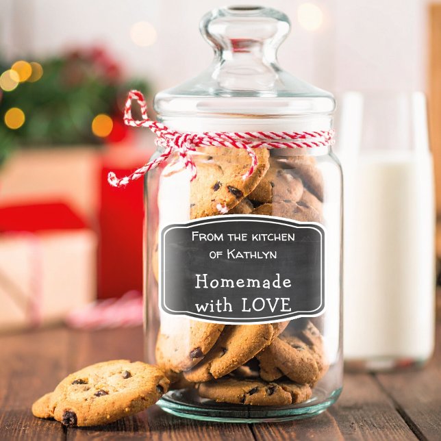 Adesivo Cozinha Chalkboard de NAME Homemade com AMOR (Criador carregado)