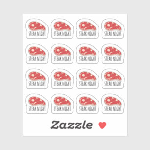 Adesivo Cozinhar de Refeições Noturnas de bife Menu Janto