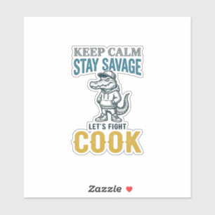 Adesivo Cozinhar Jacaré Selvagem Ilustração Antiga Gráfica