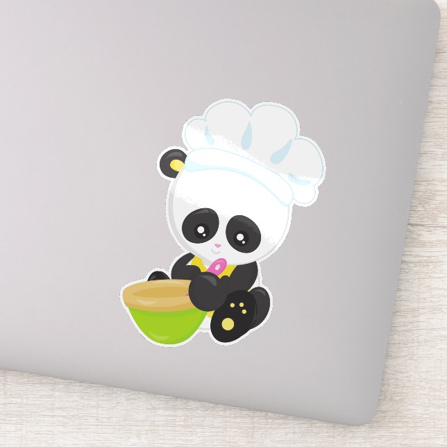 Adesivo Cozinhar Panda, Baking Panda, Cute Panda, Bowl (Detalhe)