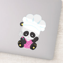 Adesivo Cozinhar Panda, Baking Panda, Cute Panda, Whisk