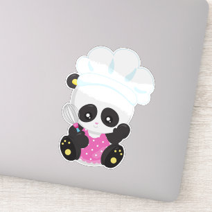Adesivo Cozinhar Panda, Baking Panda, Cute Panda, Whisk