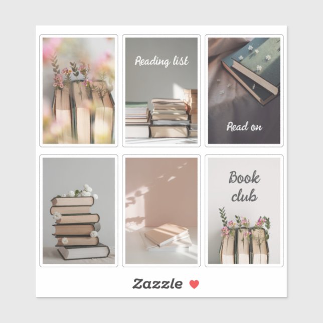 Adesivo Cozy Book Club Reading Aesthetic Sticker Sheet (Folha)