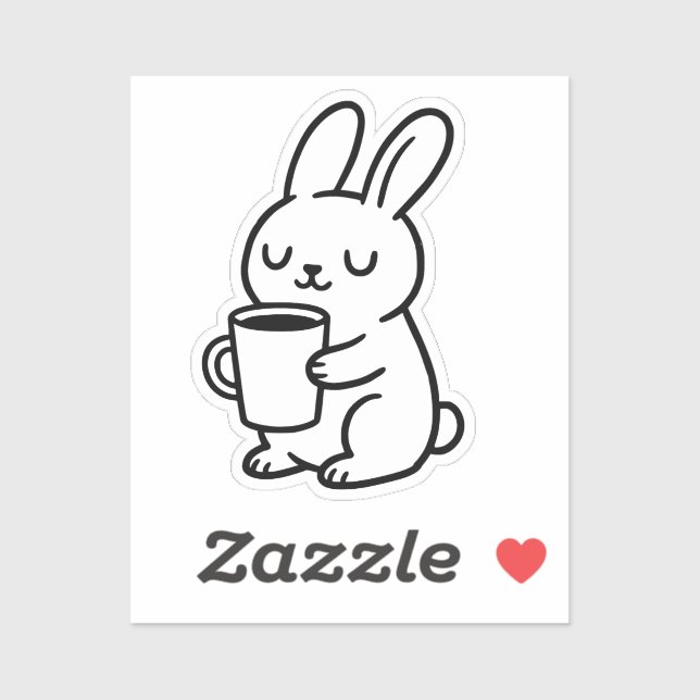 Adesivo Cozy Bunny Coffee Doodle (Folha)