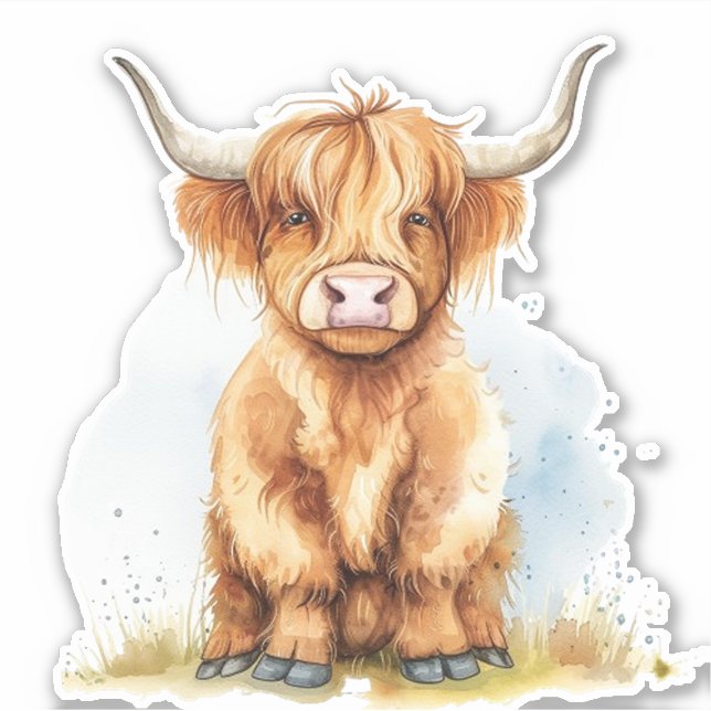 Adesivo Cozy Country Charm Highland Cow (Frente)
