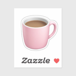 Adesivo Cozy Pink Coffee Mug Emoji