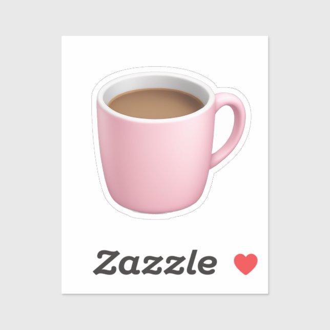 Adesivo Cozy Pink Coffee Mug Emoji (Folha)
