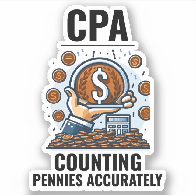 Adesivo CPA: Arranjando Arte de Penny Precision Engraçado (Frente)