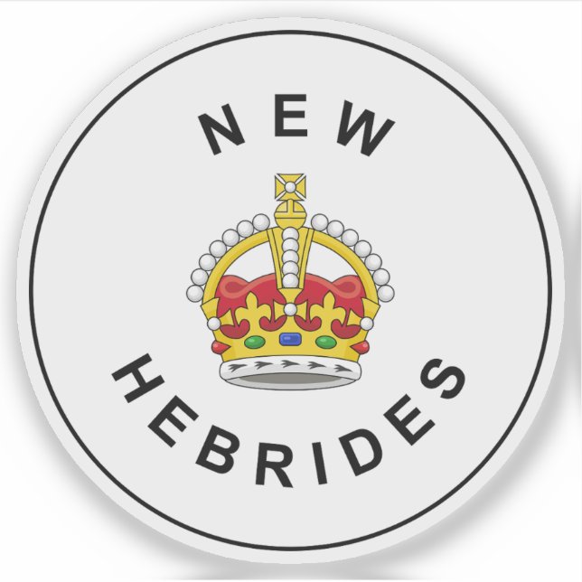 Adesivo Crachá Britânico de Novas Hébridas, Vanuatu (1906- (Frente)