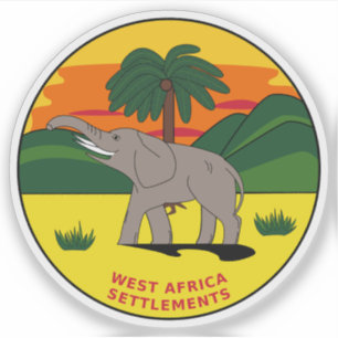 Adesivo Crachá Britânico dos assentamentos na África Ocide