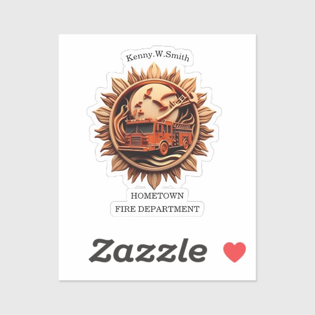 Adesivo Crachá de bombeiros radiando prestígio, Honra (Folha)