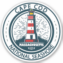 Adesivo Crachá de Massachusetts do Cabo Cod National Seash