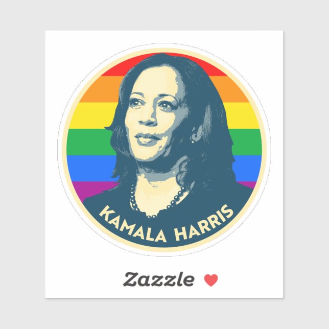 Adesivo Crachá KAMALA HARRIS PRIDE (Folha)
