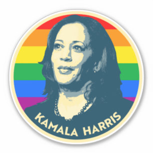 Adesivo Crachá KAMALA HARRIS PRIDE