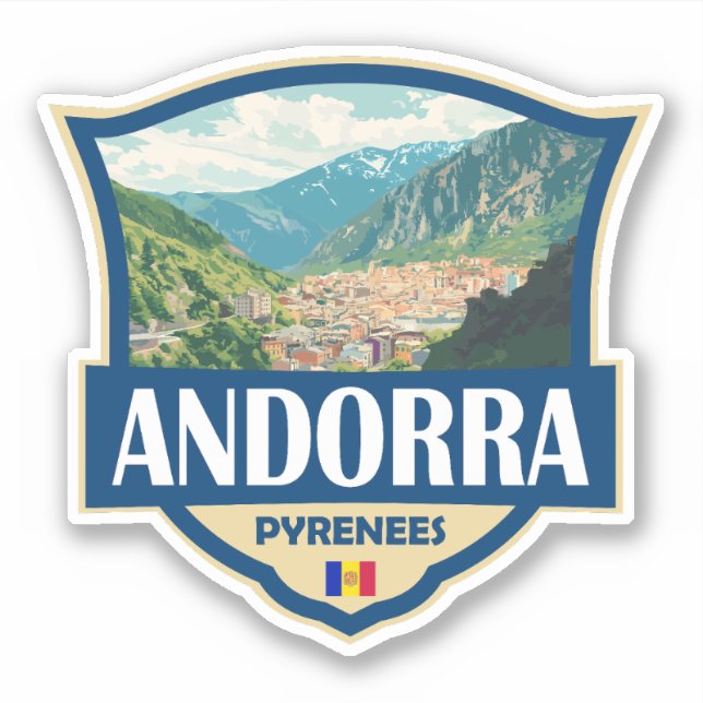 Adesivo Crachá Retroativo da Ilustração Andorra (Frente)