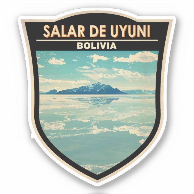 Adesivo Crachá Viagem de Arte Salar de Uyuni Bolivia (Frente)