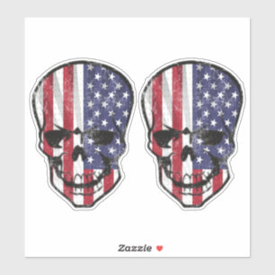Adesivo Crânio da Bandeira Americana Legal