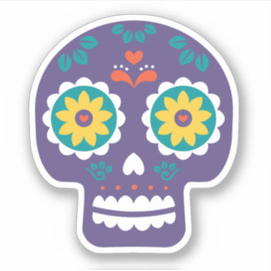 Adesivo Crânio de Açúcar Arte Mexicano