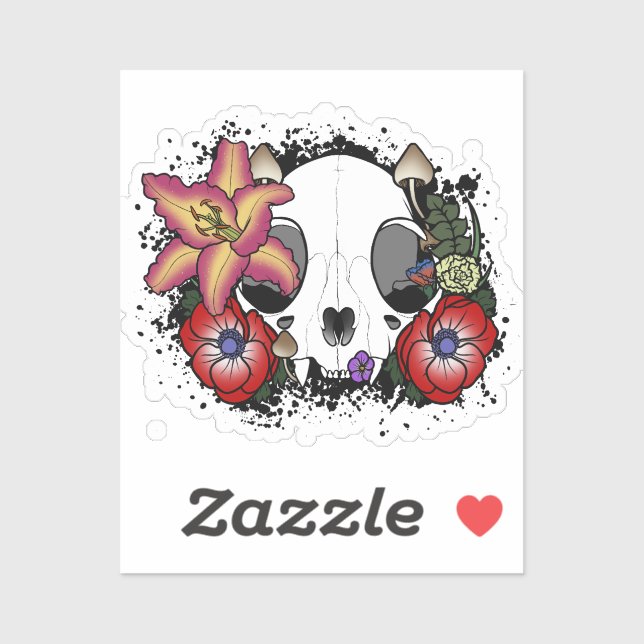 Adesivo Crânio de Doom e Bloom Cat (Folha)