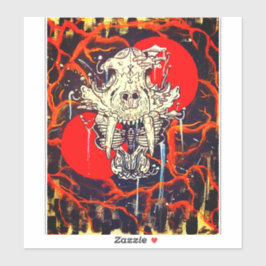 Adesivo crânio de Tigre pintado