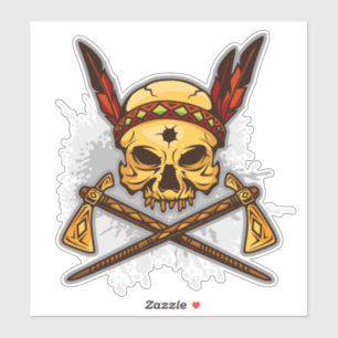 Adesivo Crânio De Um Guerreiro Indiano