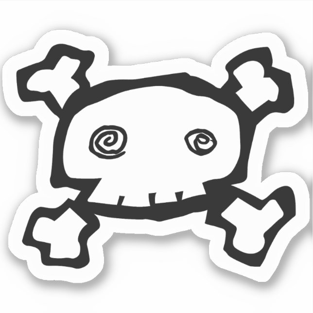 Adesivo Crânio E Crossbones De Olho Espiral (Frente)